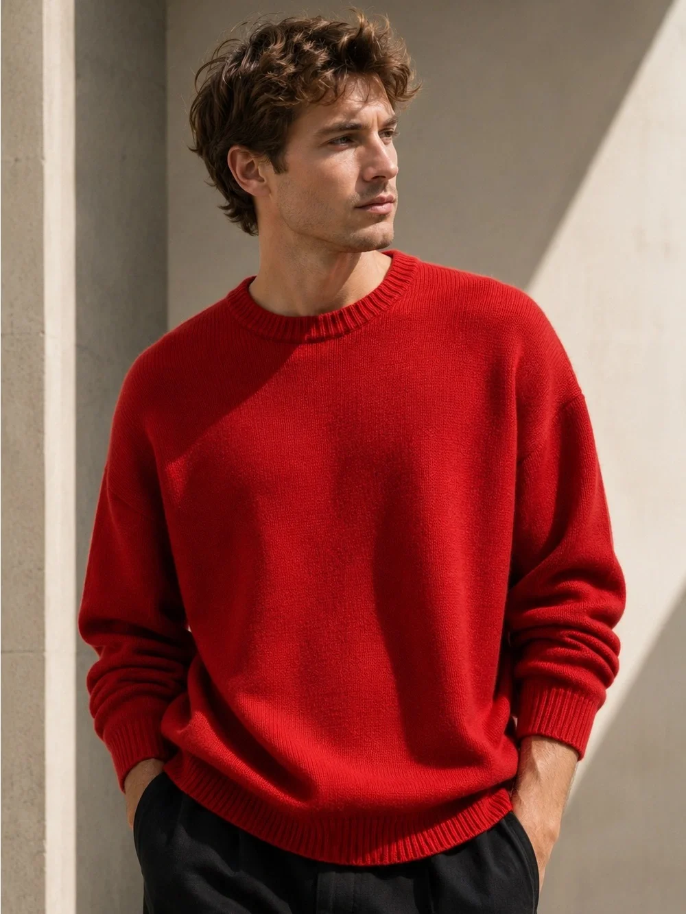 John Elliott 100% Cashmere Red Crewneck Sweater Men’s Size 1 Small